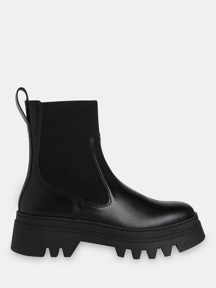 Whistles Hatton Chunky Leather Chelsea Boots, Black