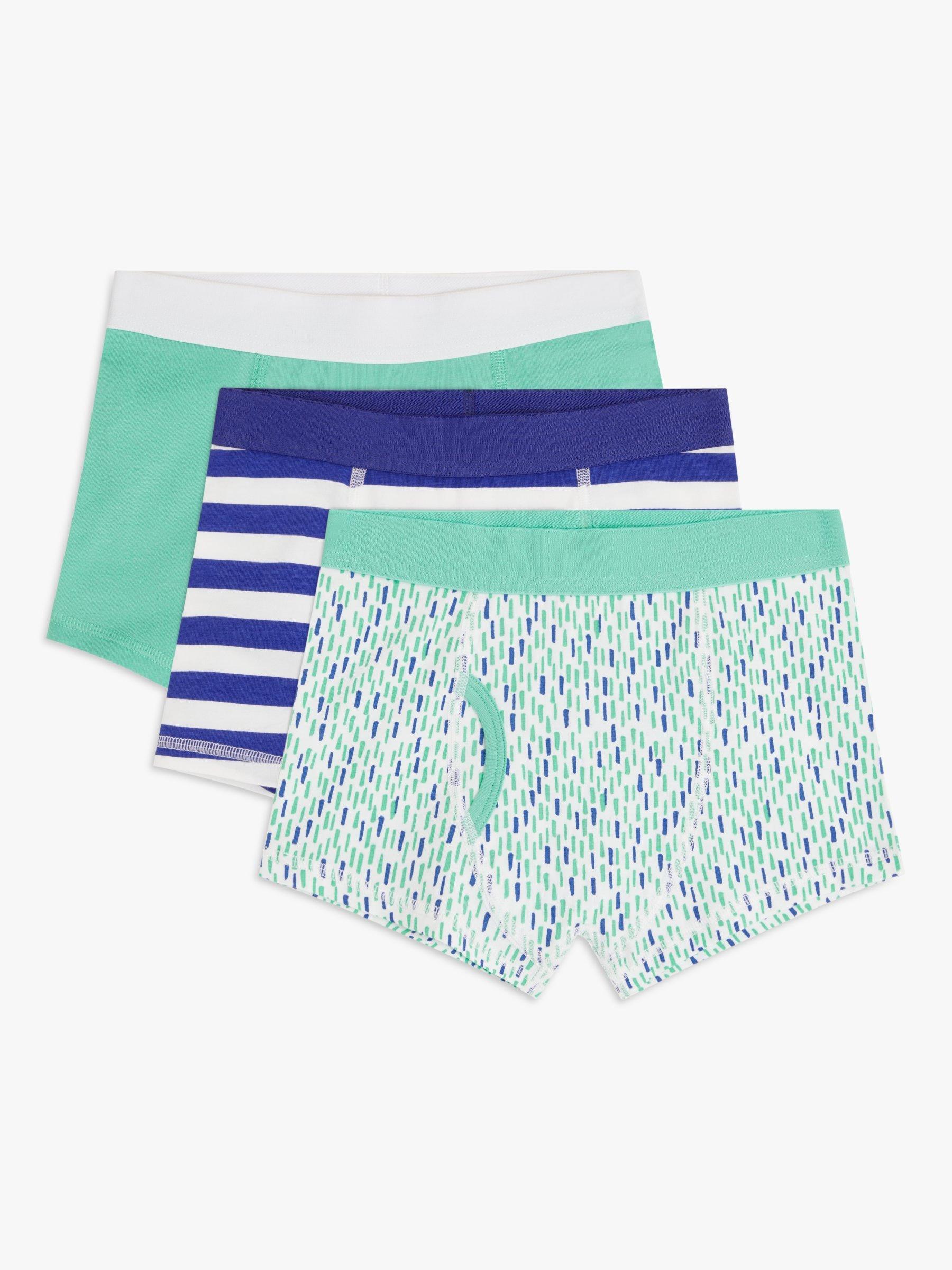 John Lewis ANYDAY Kids' Raindrops Trunks, Pack of 3, Multi