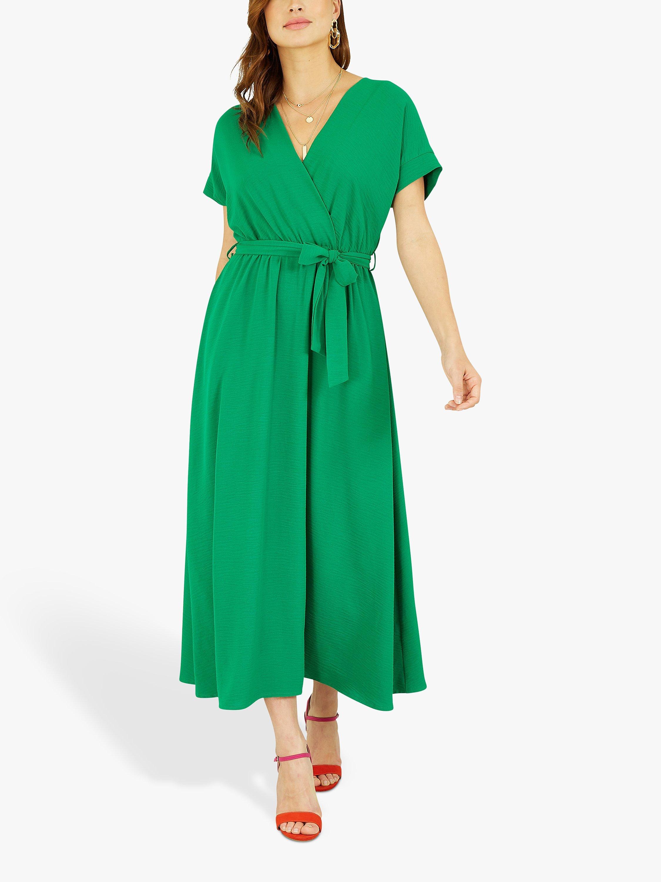 Product image 1 of 3, which shows Mela London Kimono Sleeve Wrap Midi Dress, Bright Green, 8