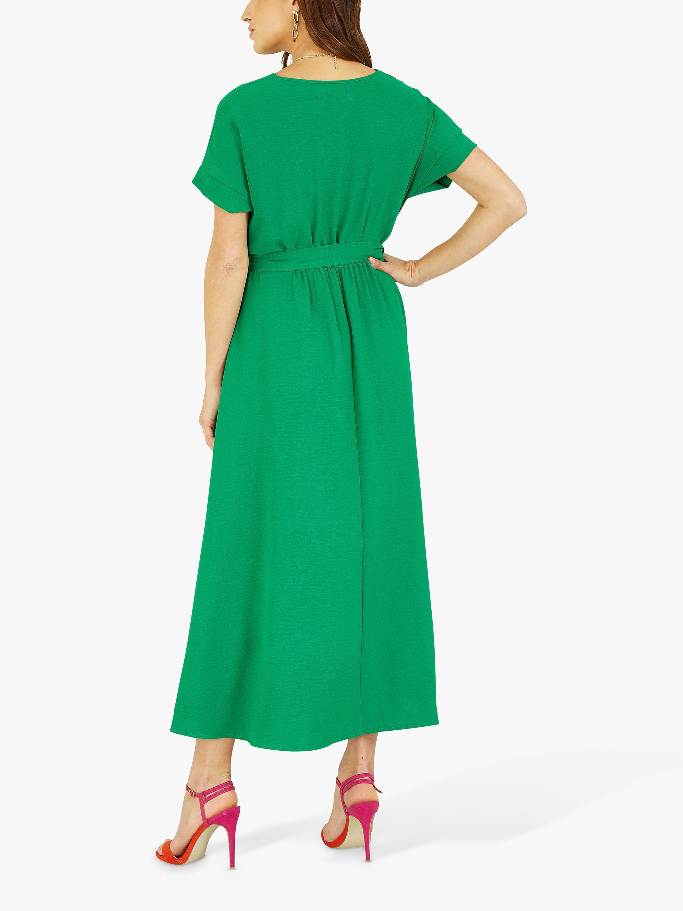 Product image 2 of 3, which shows Mela London Kimono Sleeve Wrap Midi Dress, Bright Green, 8