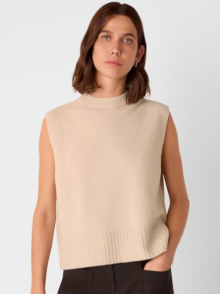 Whistles Wool Sleeveless Tank Top, Ivory