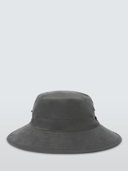 John Lewis Cotton Safari Hat - view 2, Charcoal Ss22