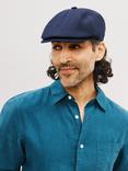 John Lewis Linen Blend Bakerboy Cap, Navy