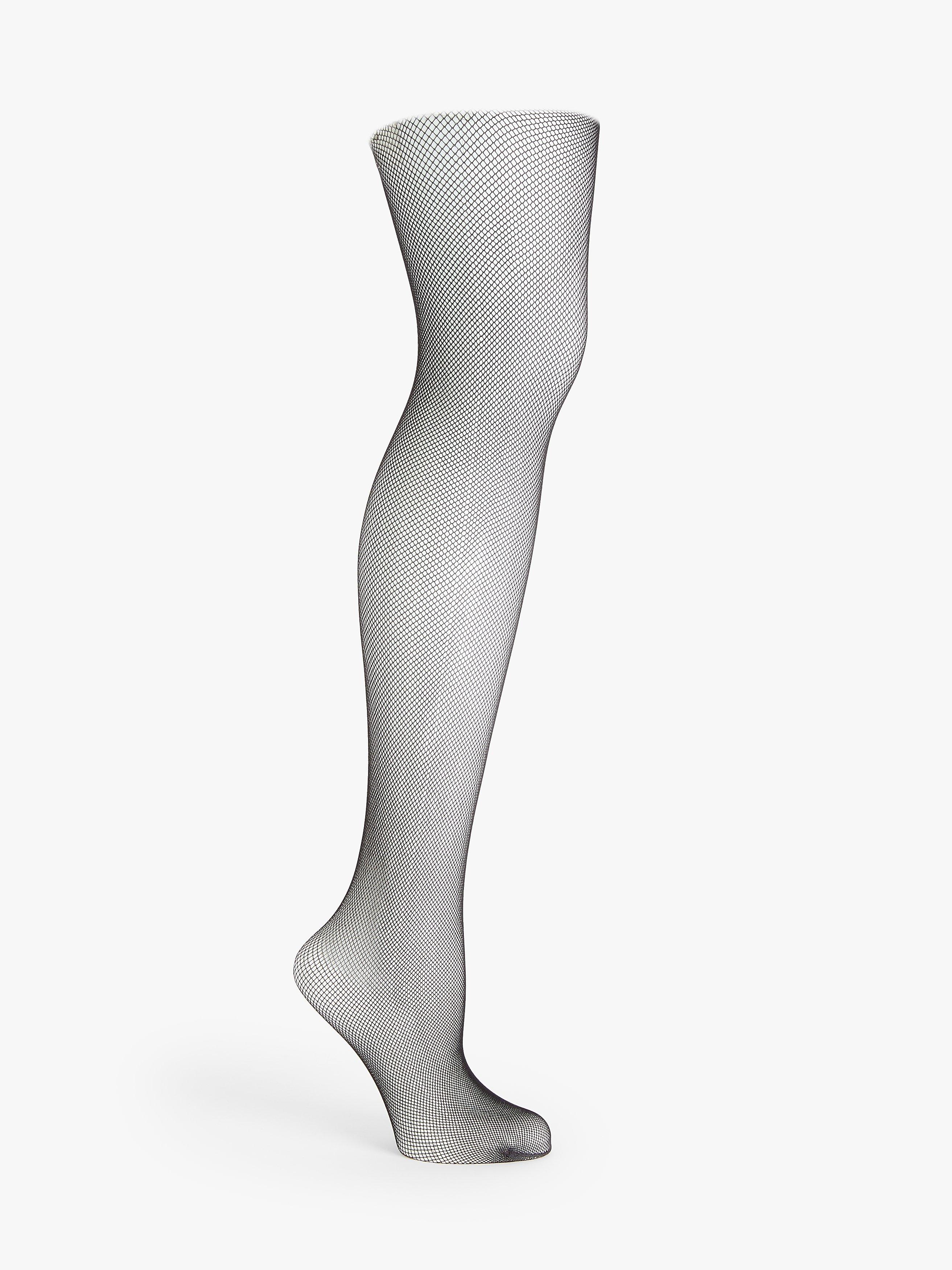 John Lewis Mesh 10 Denier Tights, Black