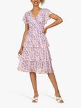 Jolie Moi Gabielle Floral Tiered Dress, Purple/Multi