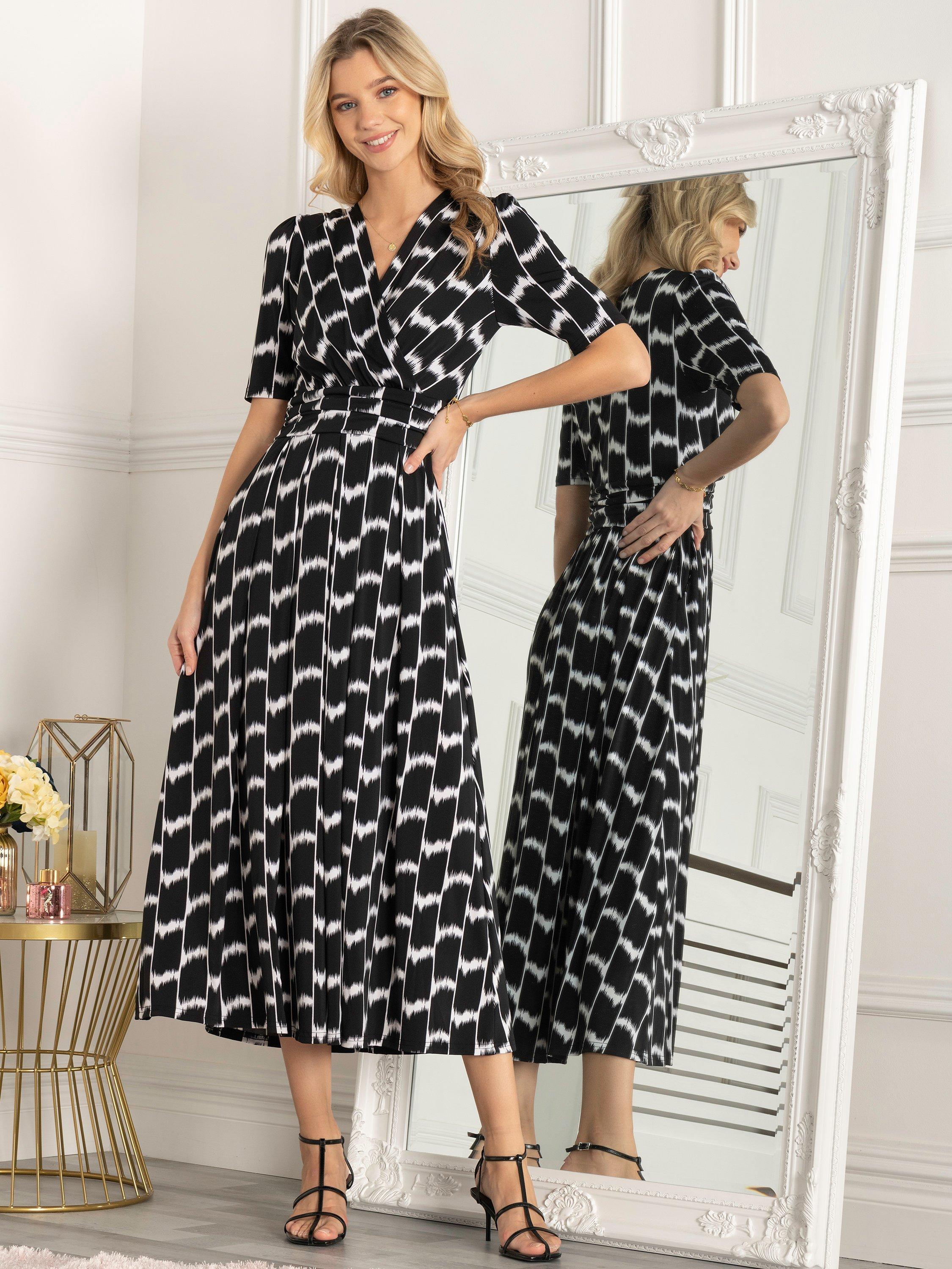 Jolie Moi Akayla Geometric Print Jersey Maxi Dress, Black