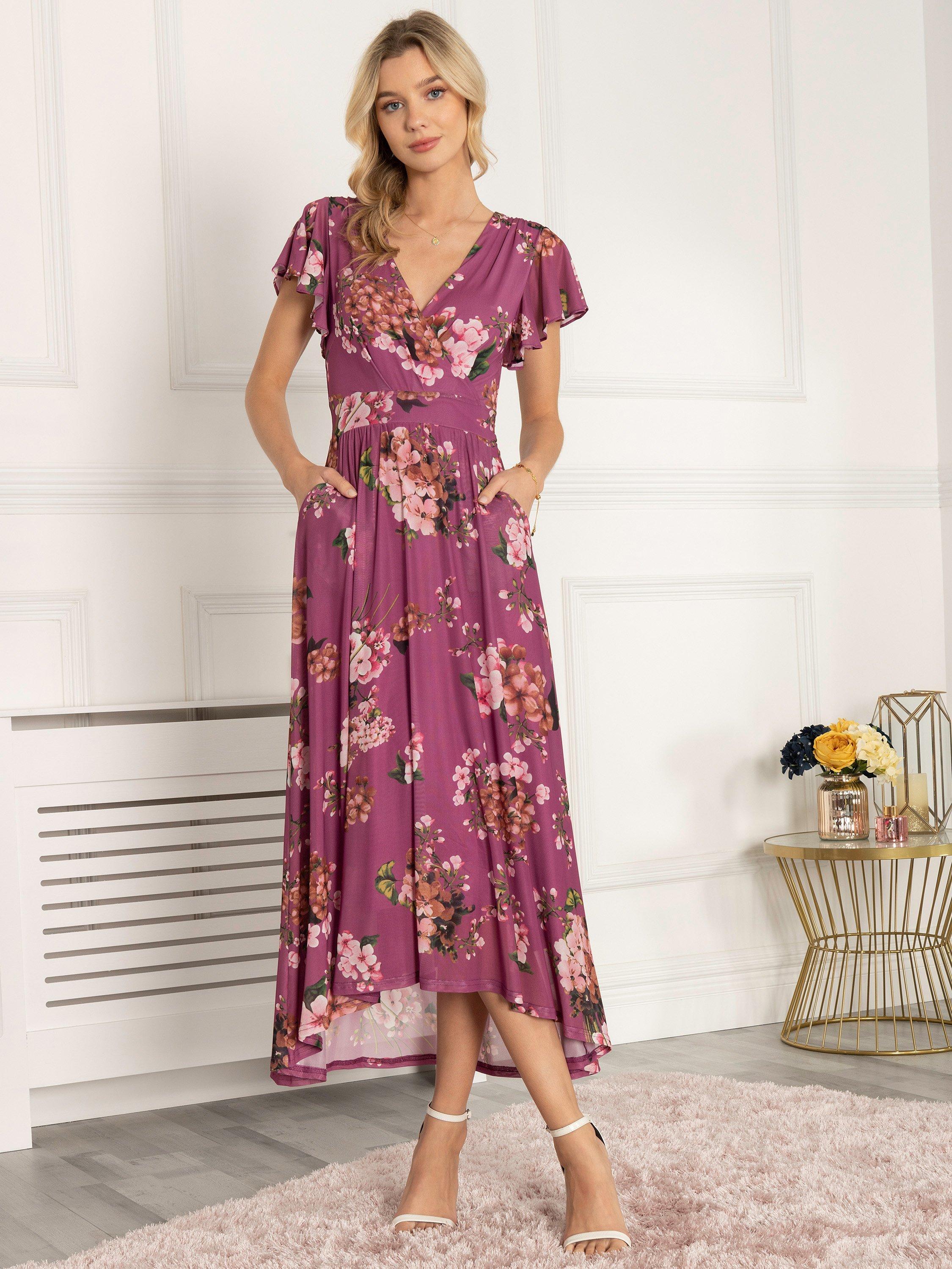 Jolie Moi Eliza Dip Hem Floral Maxi Dress