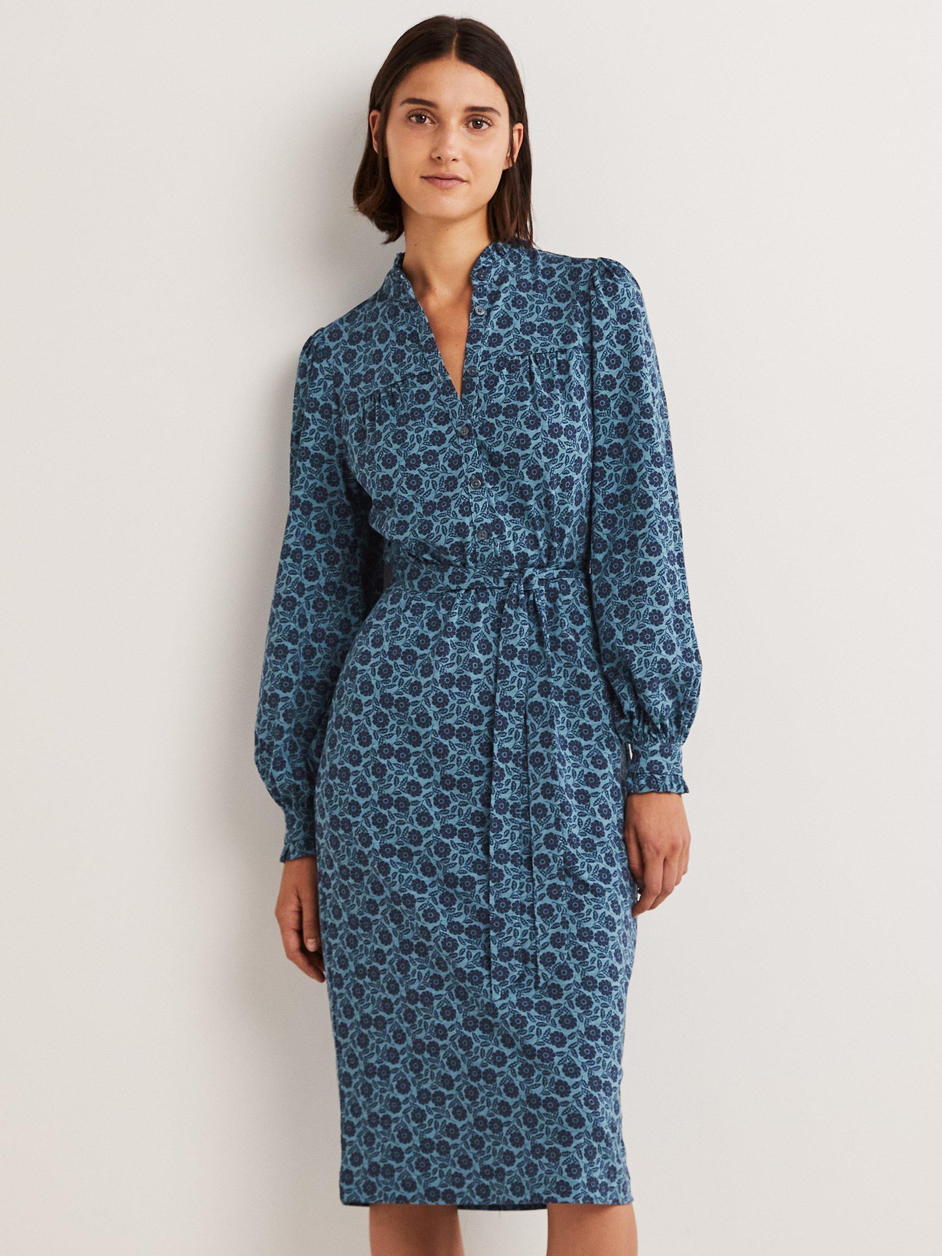 Boden Column Floral Jersey Midi Dress