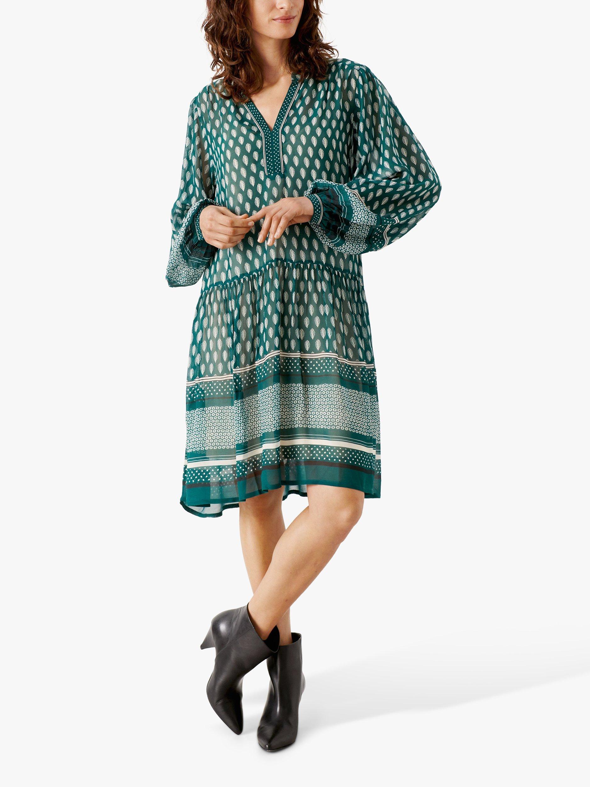 Part Two Kadia Geometric Print Knee Length Dress, Green