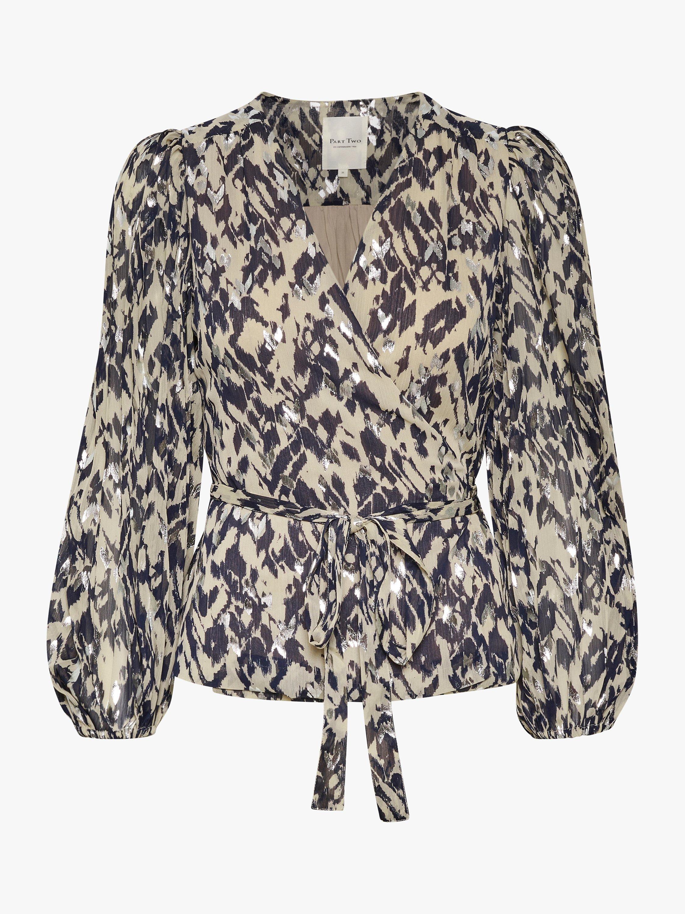 Part Two Fauna Long Sleeve Blouse, Night Sky Chevron