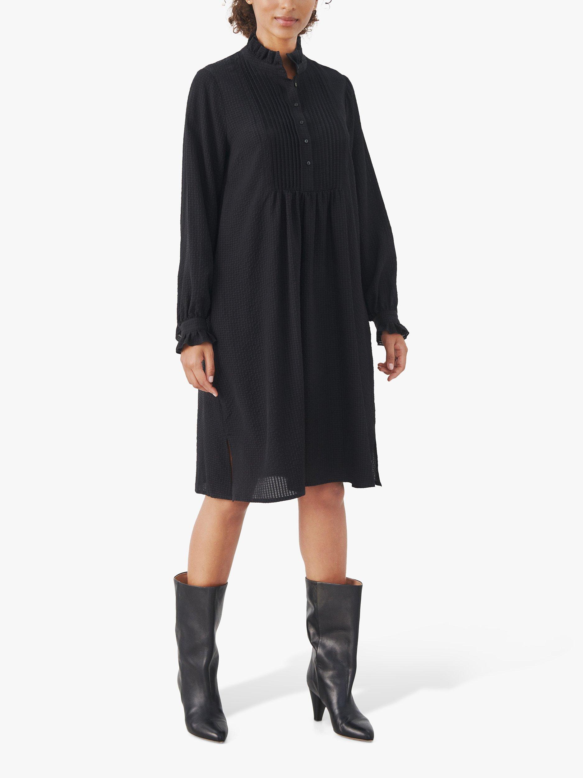 Part Two Rosalia Frill Trim Shirt Dress, Black, 8
