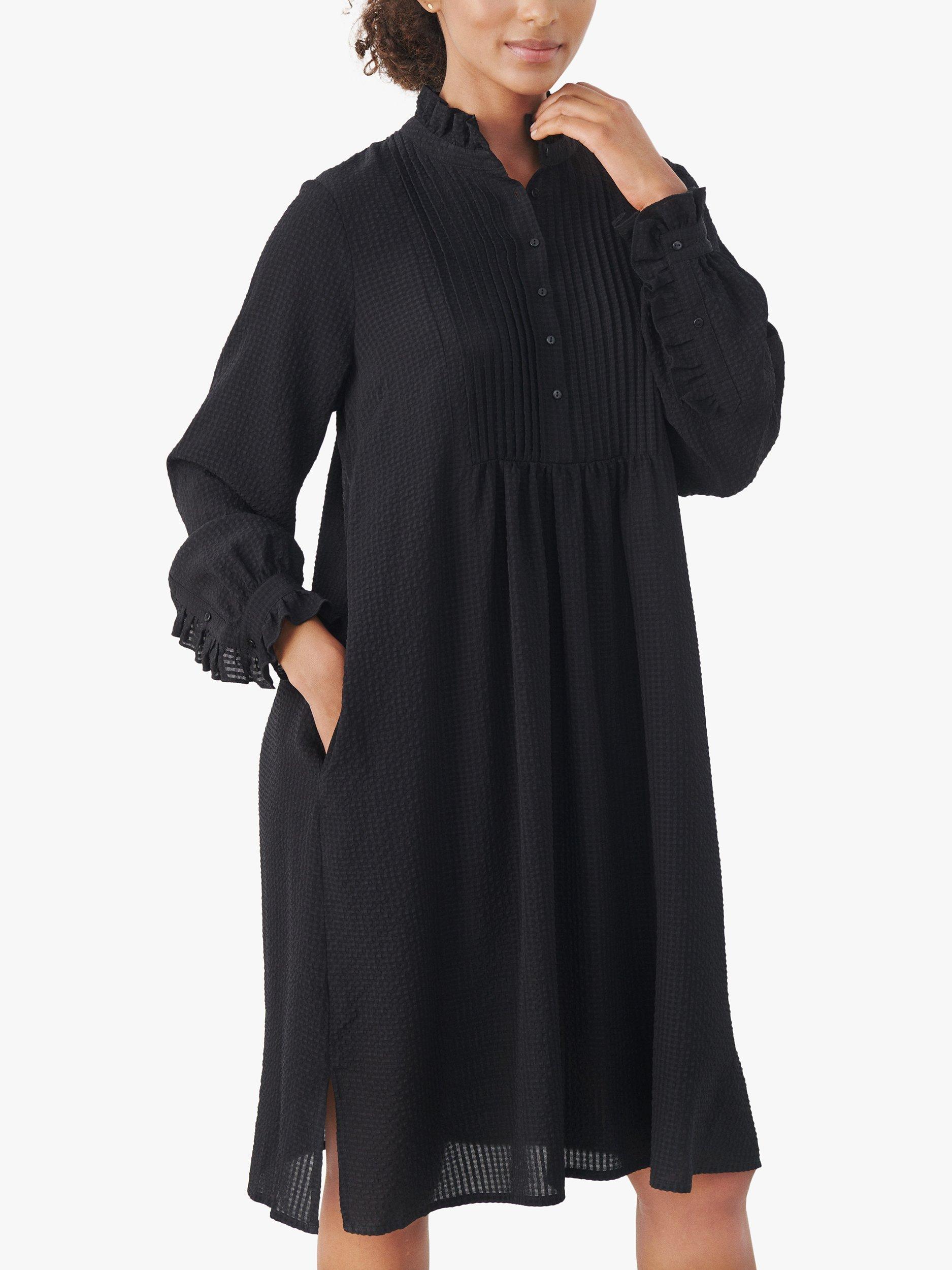 Part Two Rosalia Frill Trim Shirt Dress, Black, 8