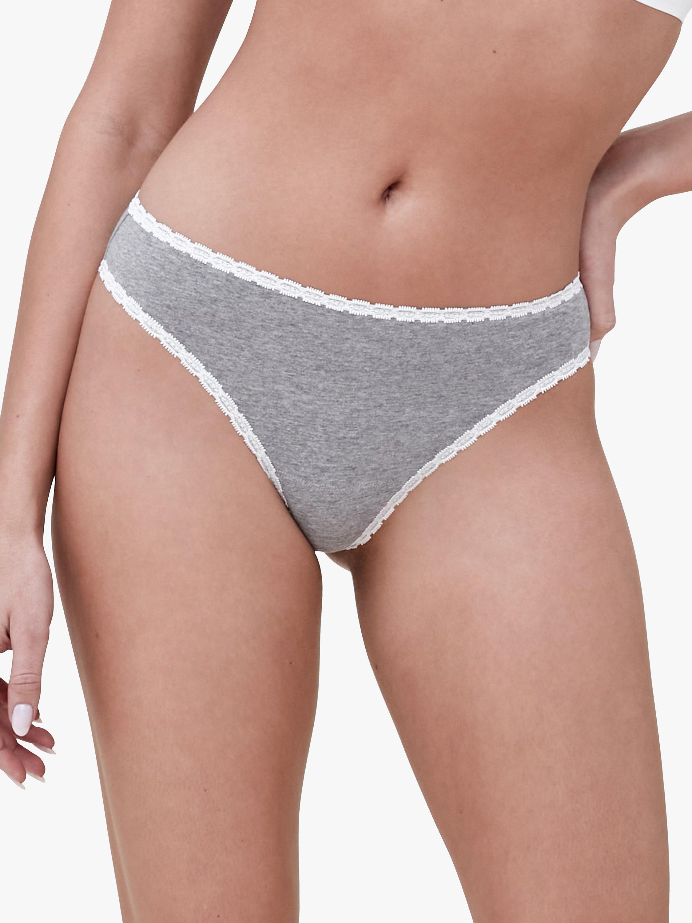Product image 1 of 3, which shows Skarlett Blue Adorned Thong, Heather Grey, S