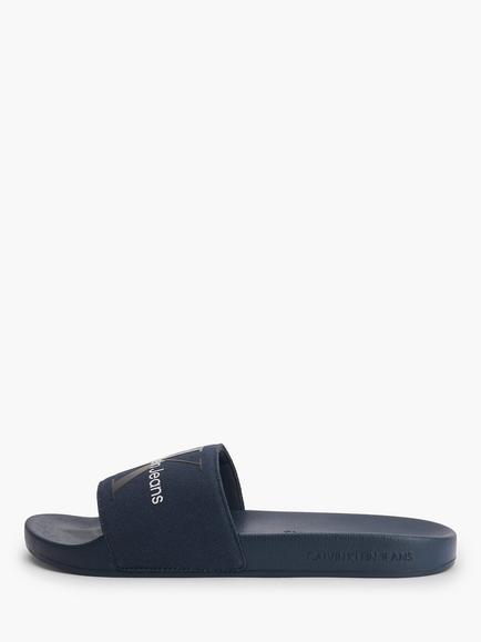 Calvin Klein Monogram Slider Sandals, Ocean Teal, Ocean Teal