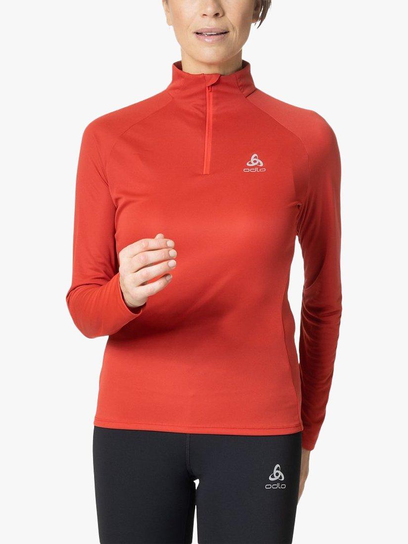 ODLO Essentials 1/2 Zip Long Sleeve Running Top, Amercian Beauty, M
