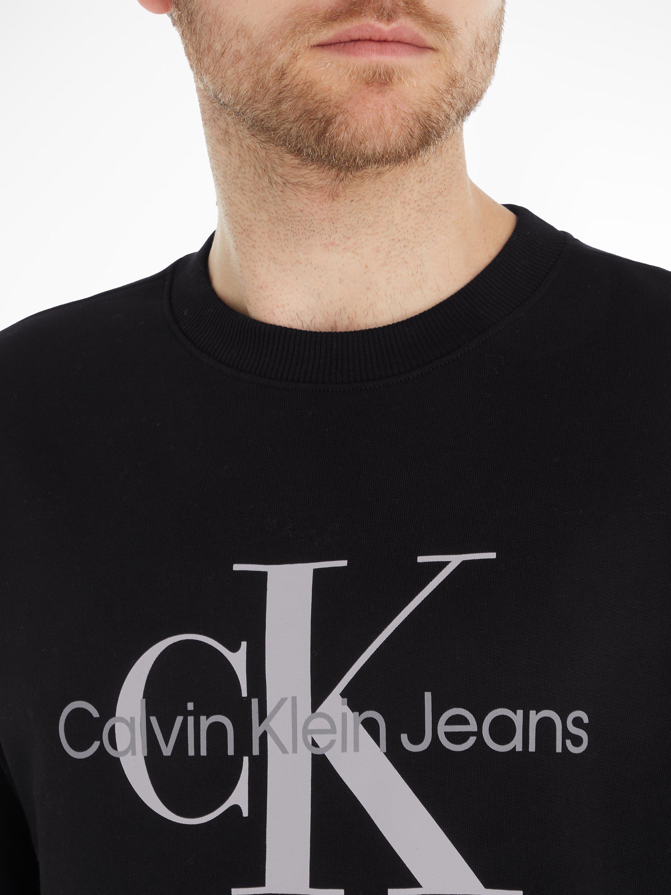 Calvin Klein Jeans Core Monogram Logo Cotton Sweatshirt Ck Black