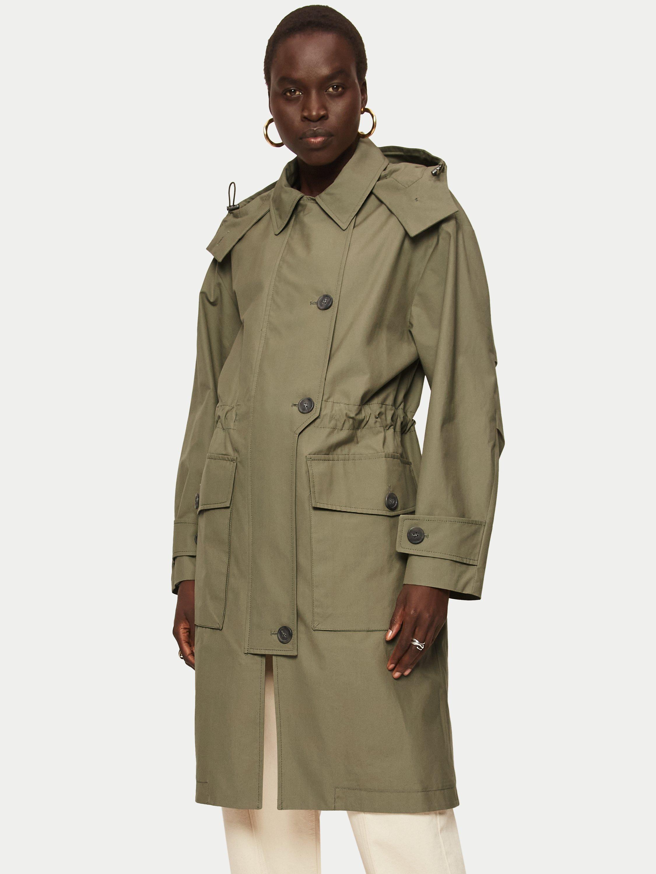 Jigsaw Arden Shell Parka Jacket, Green