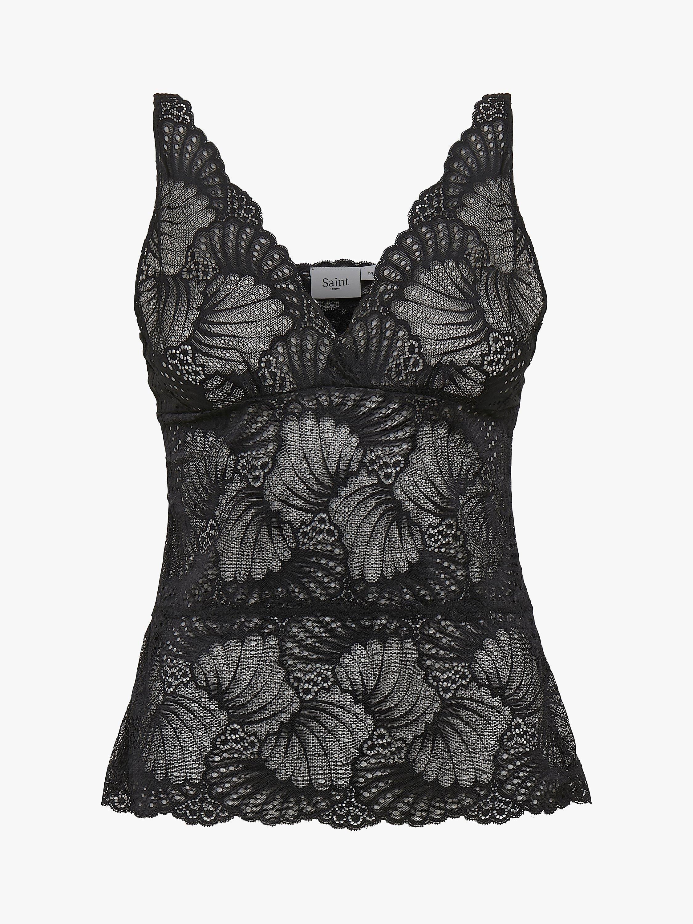 Saint Tropez Lace Cami, Black, XS