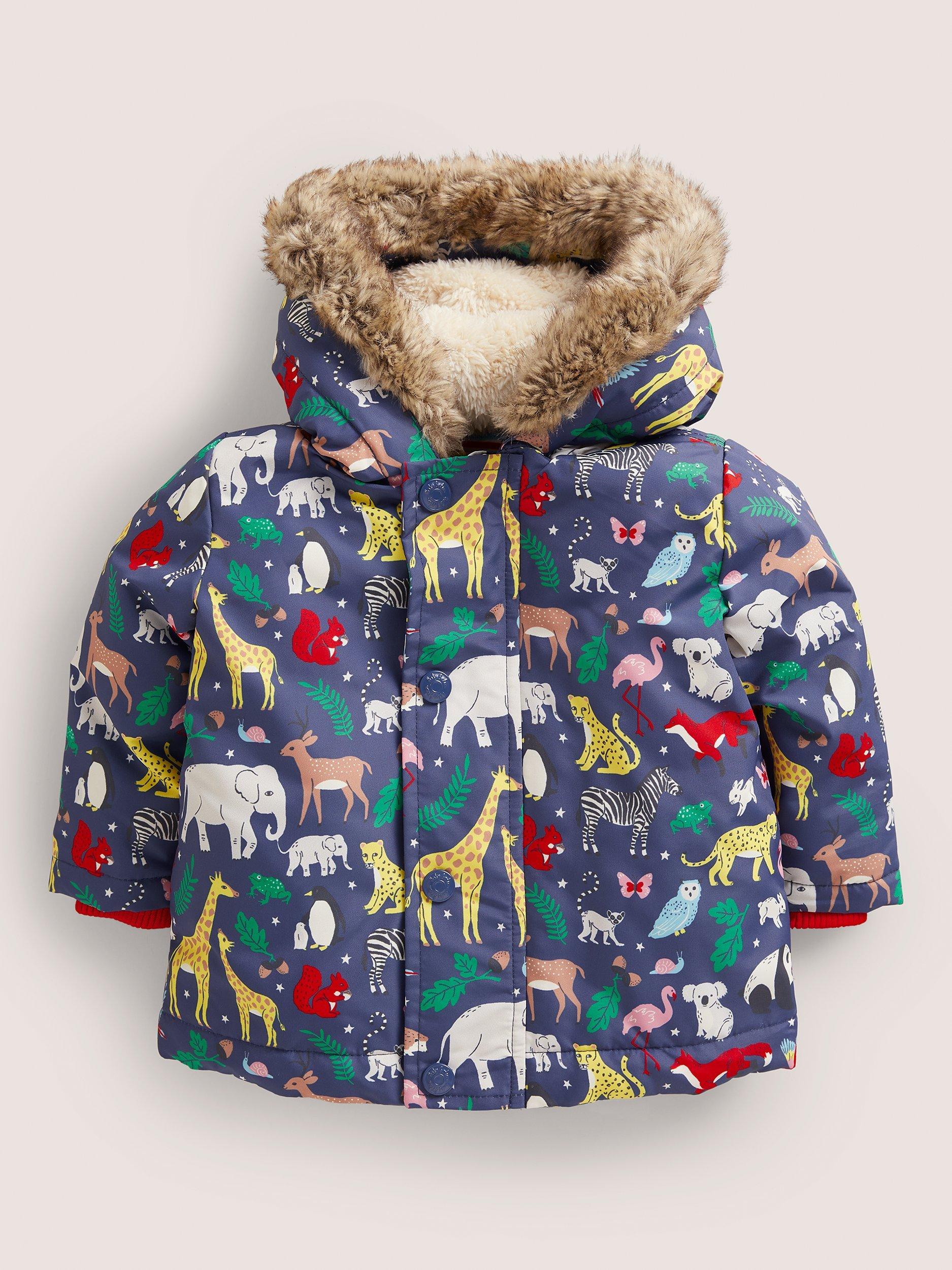 Mini Boden Baby Animals 3-in-1 Coat, Navy