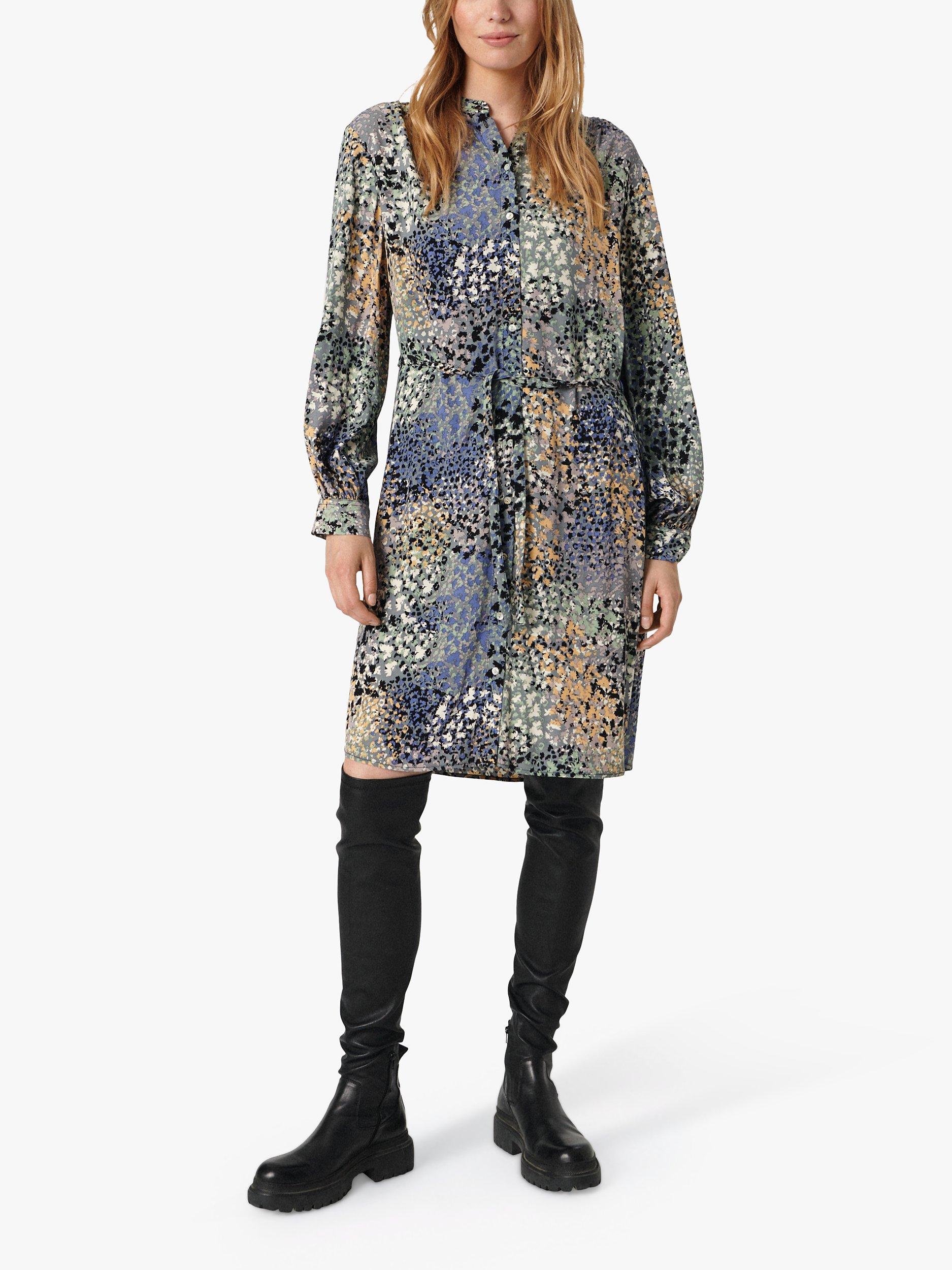 Soaked In Luxury Sylvia Print Shirt Knee Length Dress, Sedona Sage/Multi
