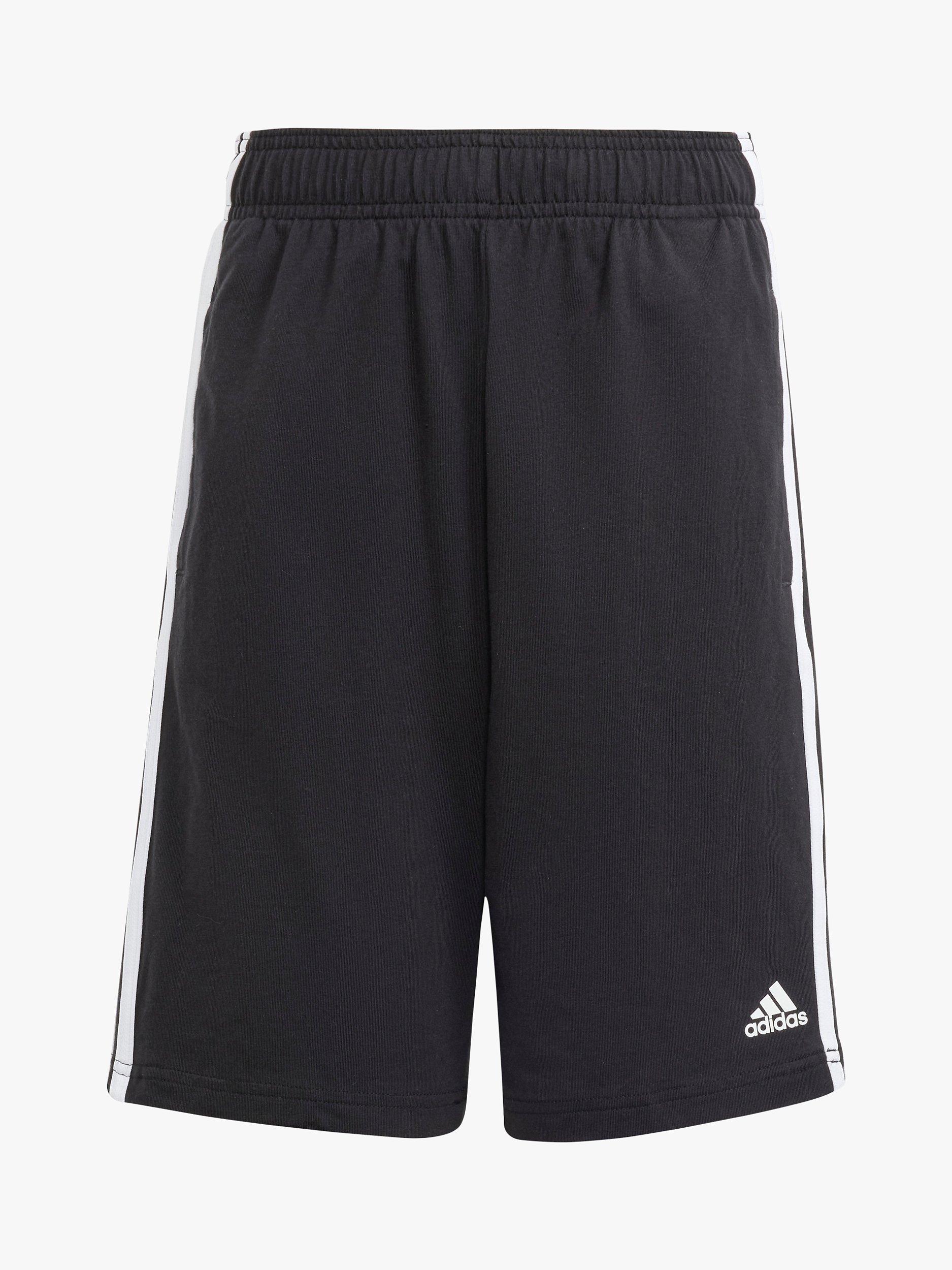 adidas Kids' Stripe Cotton Shorts, Black
