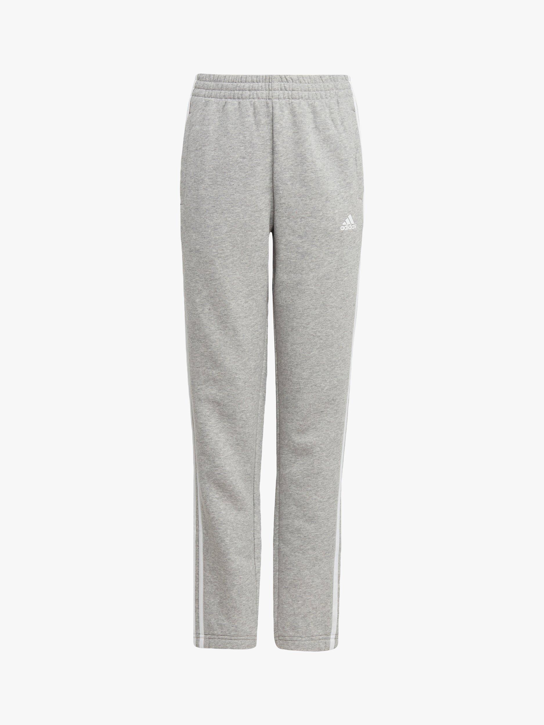 adidas Kids' 3 Stripe Fleece Joggers, Grey