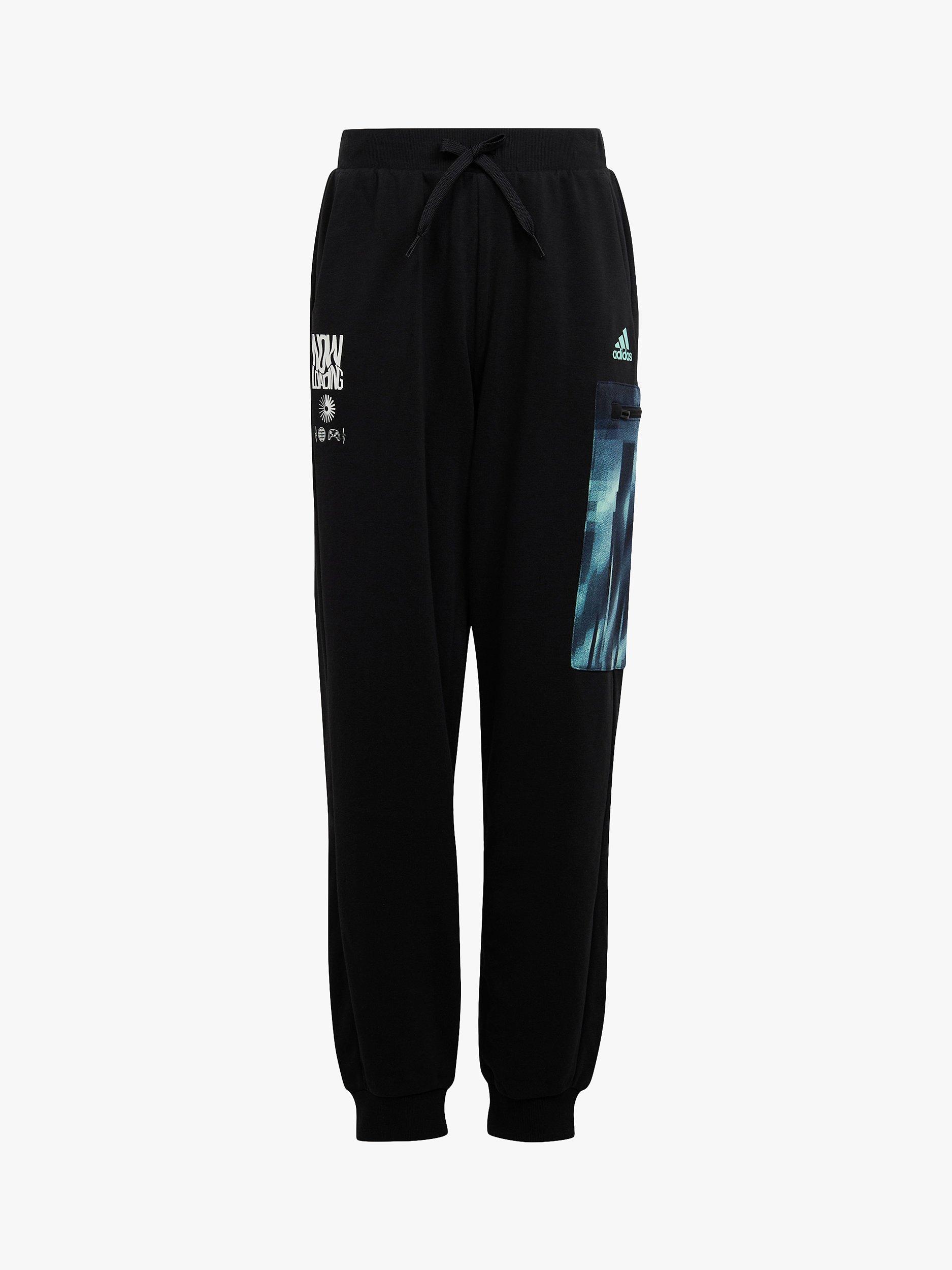 adidas Kids' Glow-in-the-Dark Cargo Joggers, Black