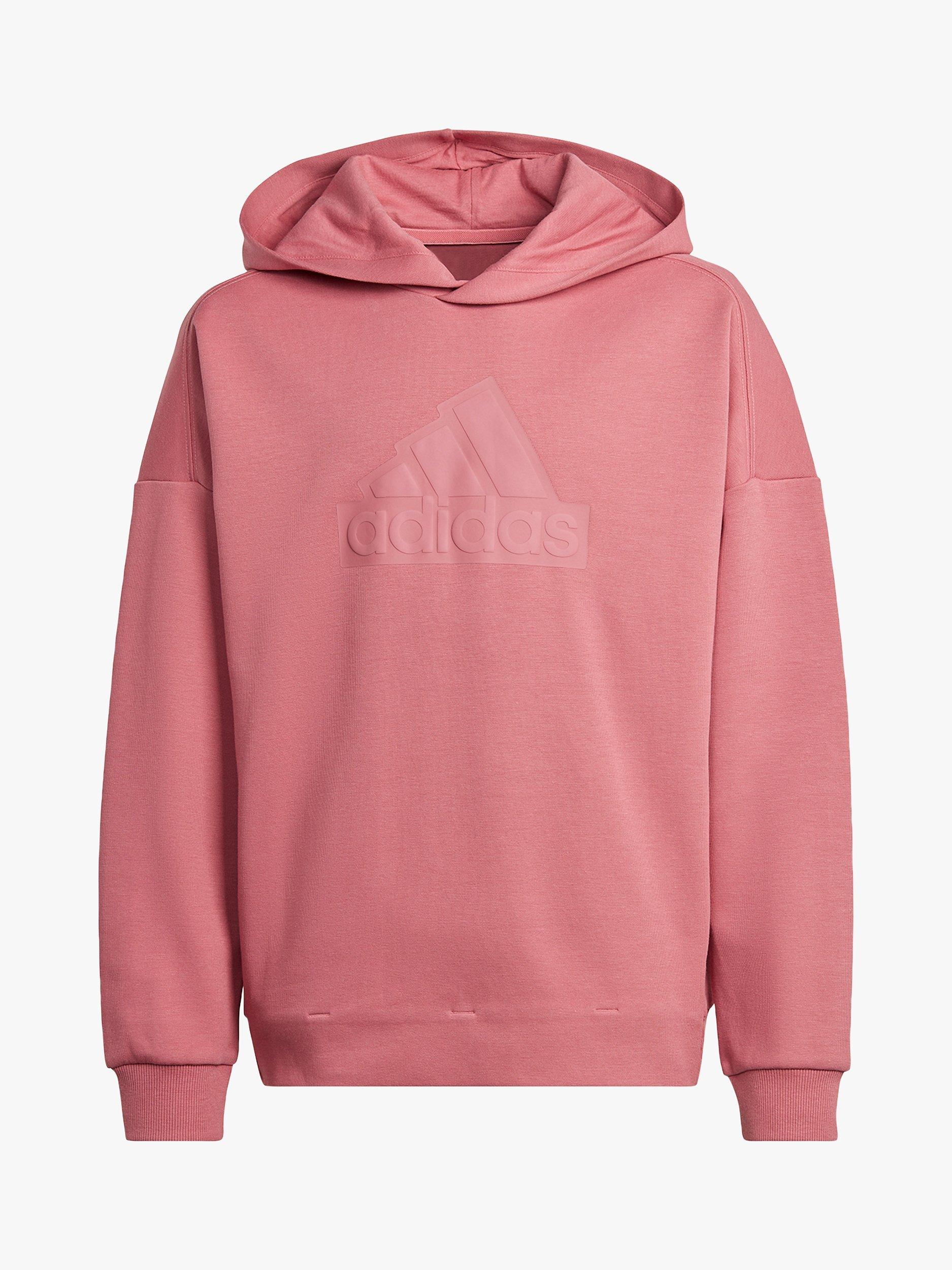 adidas Kids' Logo Print Hoodie, Pink