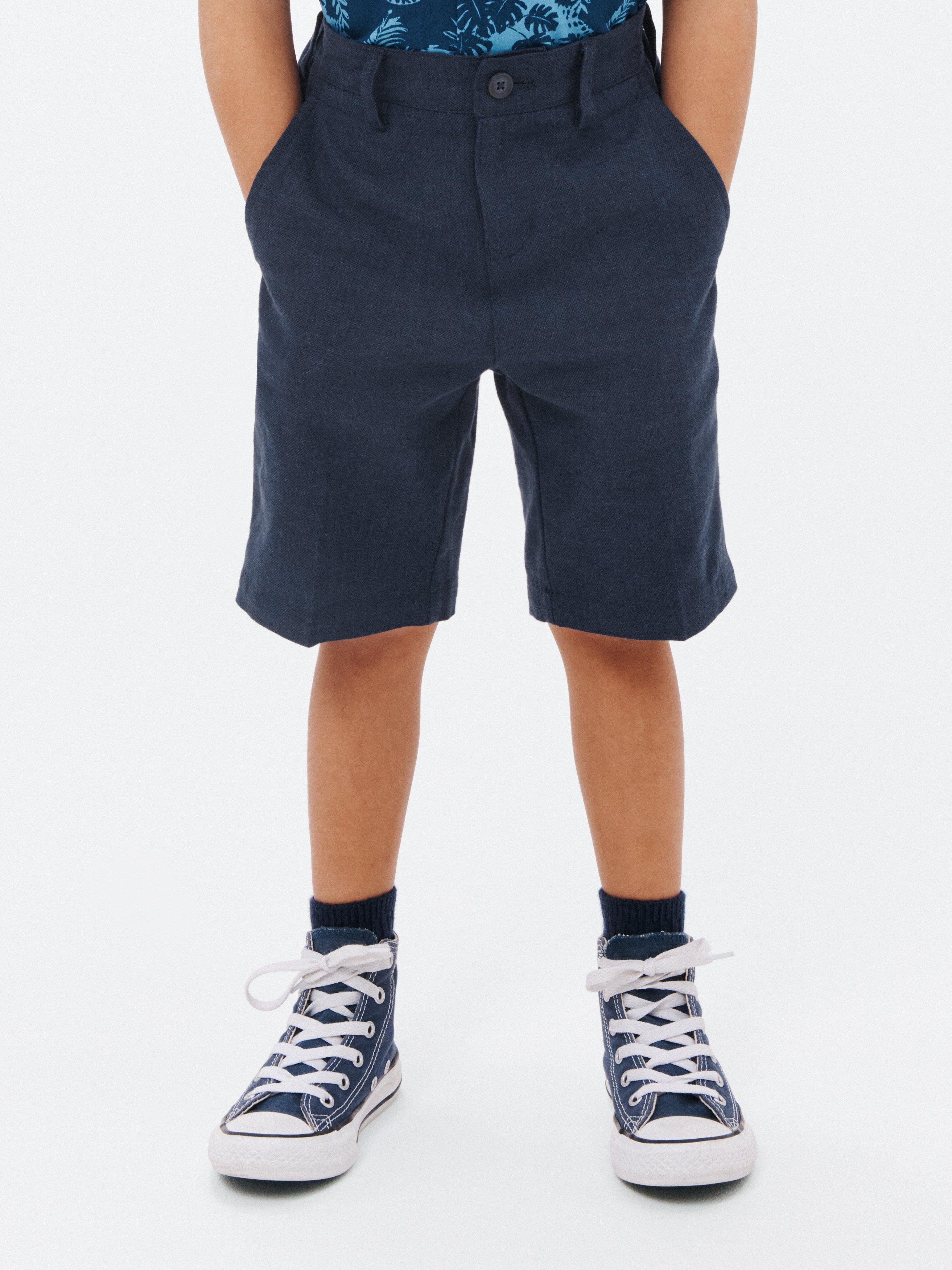 John Lewis Heirloom Collection Kids' Textured Linen Blend Shorts, Navy