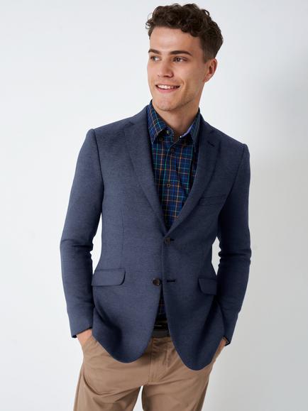 Crew Clothing Birdseye Jersey Blazer, Navy, Navy