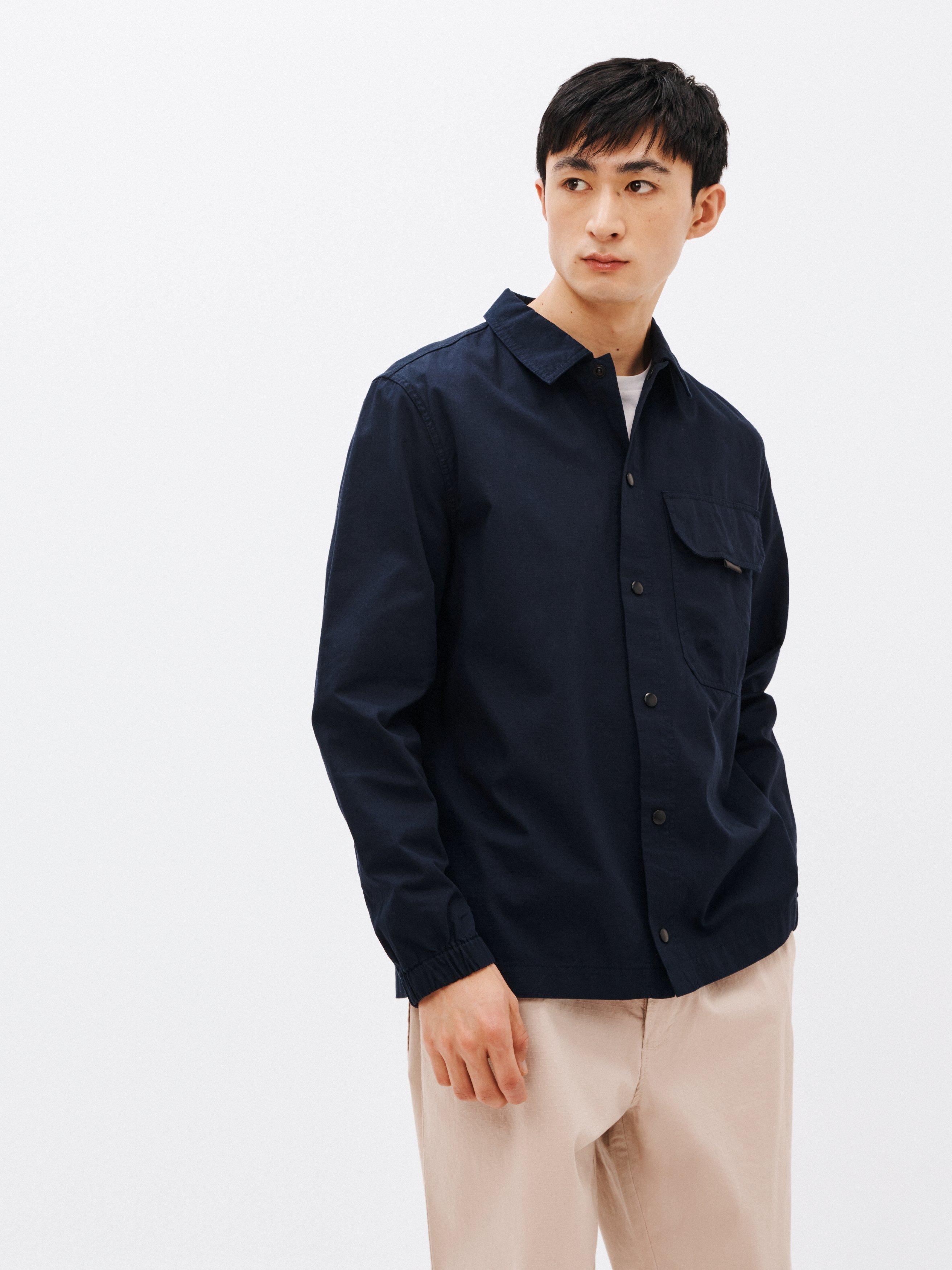 John Lewis ANYDAY Cotton Ripstop Overshirt, Navy