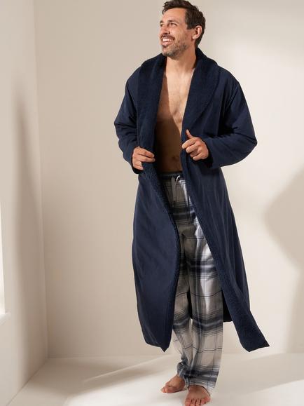 Truly Fleece Lined Dressing Gown, Midnight, Midnight