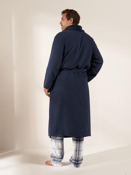 Truly Fleece Lined Dressing Gown, Midnight - view 2, Midnight