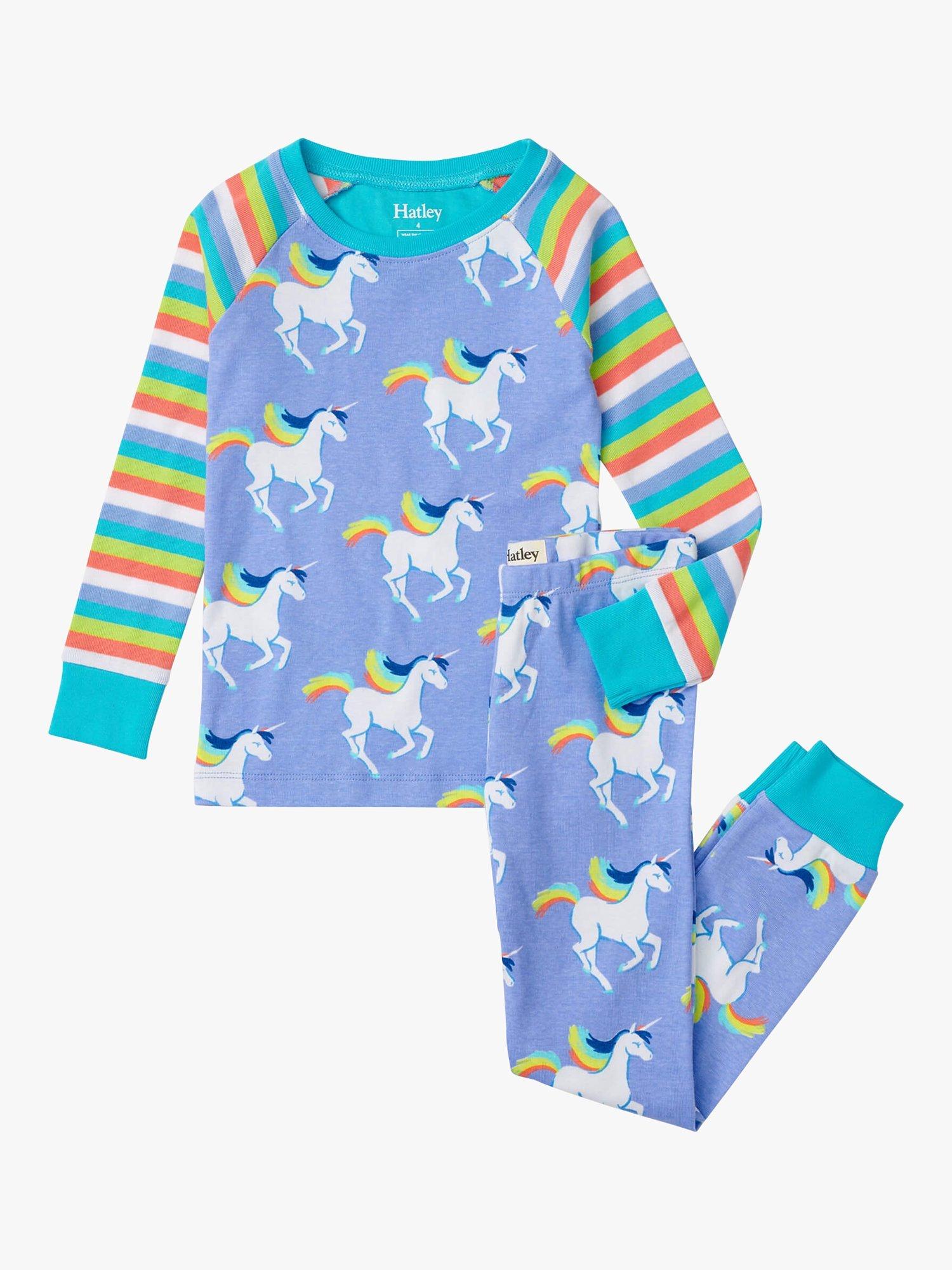 Hatley Kids' Cotton Long Sleeve Pyjama Set, Vista Blue 