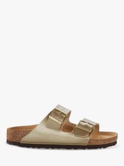 Birkenstock Arizona Narrow Fit Birko Flor Double Strap Sandals, Gold