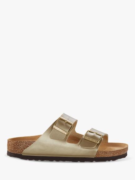 Birkenstock Arizona Birko Flor Double Strap Sandals, Gold, Gold