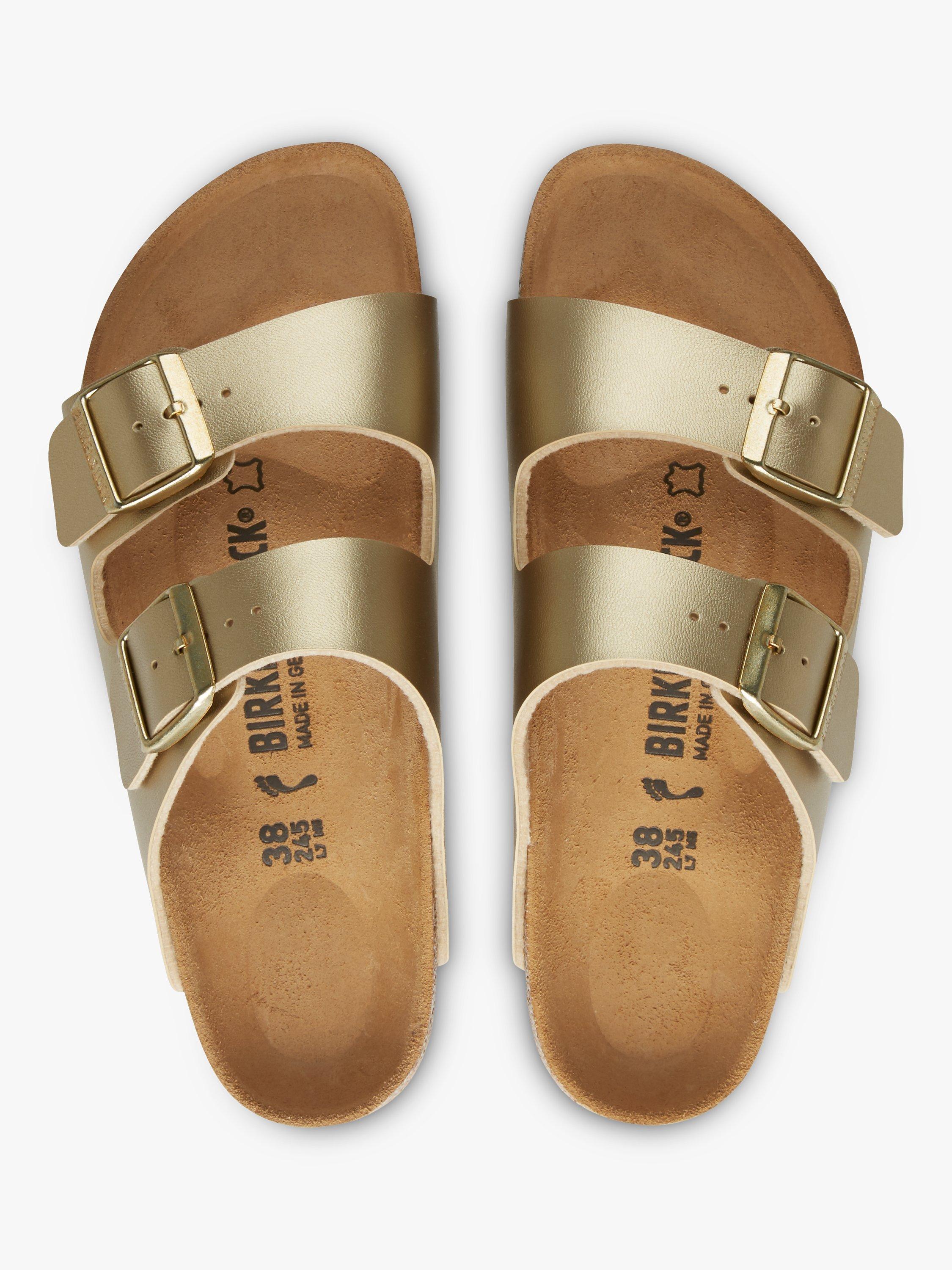 Birkenstock Birki's Crossed Sandals Birko-Flor Patent Gold Slides NWOB SZ 8 shops