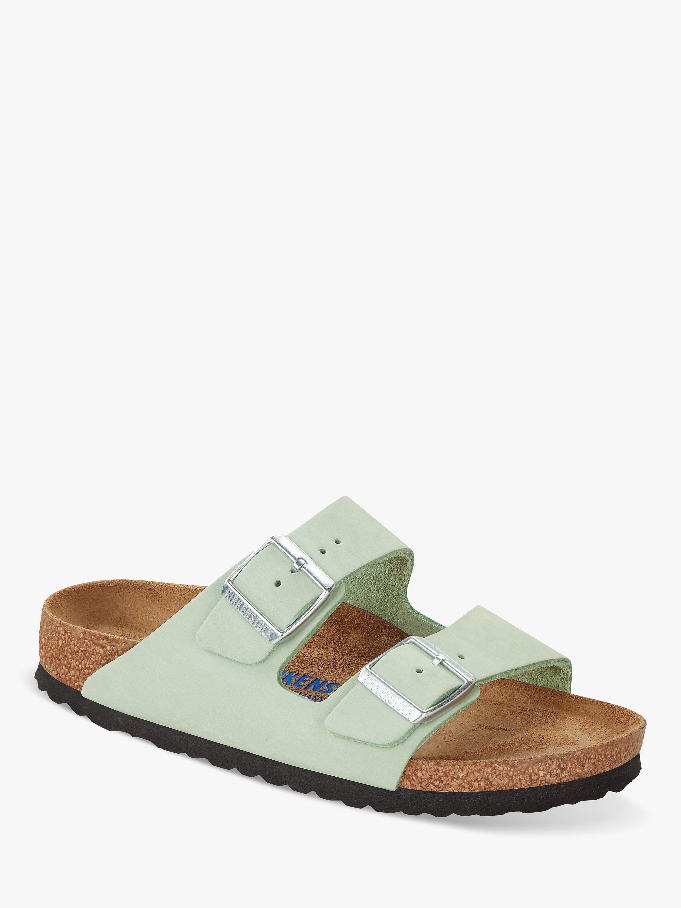 Birkenstock Arizona Regular Fit Nubuck Soft Footbed Sandals, Matcha