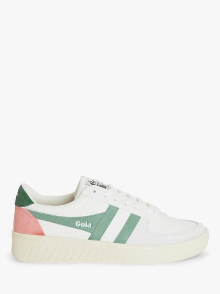 Gola Grandslam Leather Trainers, White/Green