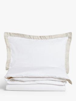 John Lewis Leli Panel Border Bedding - view 2, White/Natural
