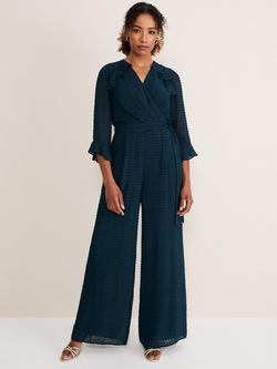 Phase Eight Hattie Wrap Wide Leg Jumpsuit, Ocean, Ocean