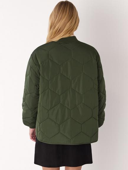Whistles Ida Short Quilted Coat - view 2, Khaki