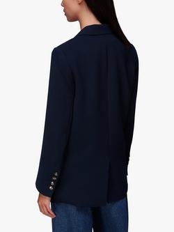 Whistles Crepe Boyfriend Blazer - view 2, Navy