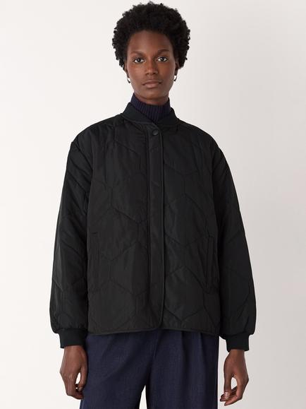 Whistles Ida Short Quilted Coat, Black