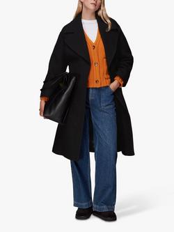 Whistles Lorna Wrap Wool Coat, Black
