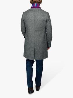 KOY Wool Herringbone Tailored Fit Overcoat, Charcoal - view 2, Charcoal
