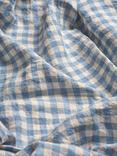 Piglet in Bed Gingham Linen Bedding, Warm Blue