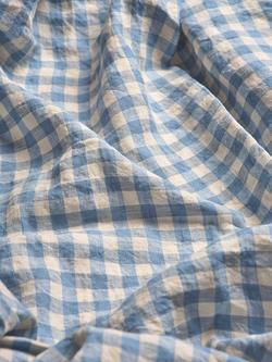 Piglet in Bed Gingham Linen Bedding - view 2, Warm Blue
