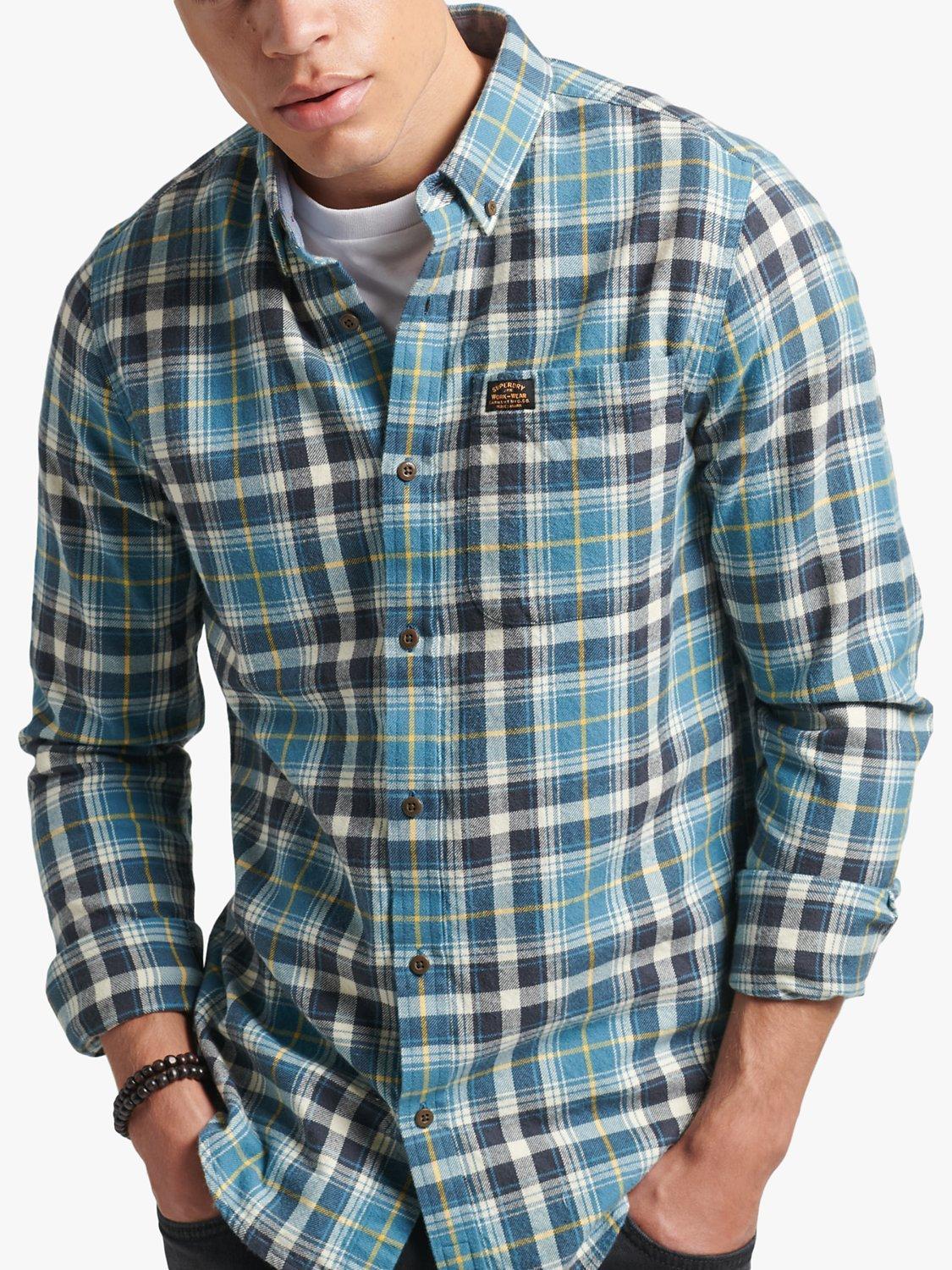 Superdry Organic Cotton Vintage Lumberjack Check Shirt, Cedar/Blue
