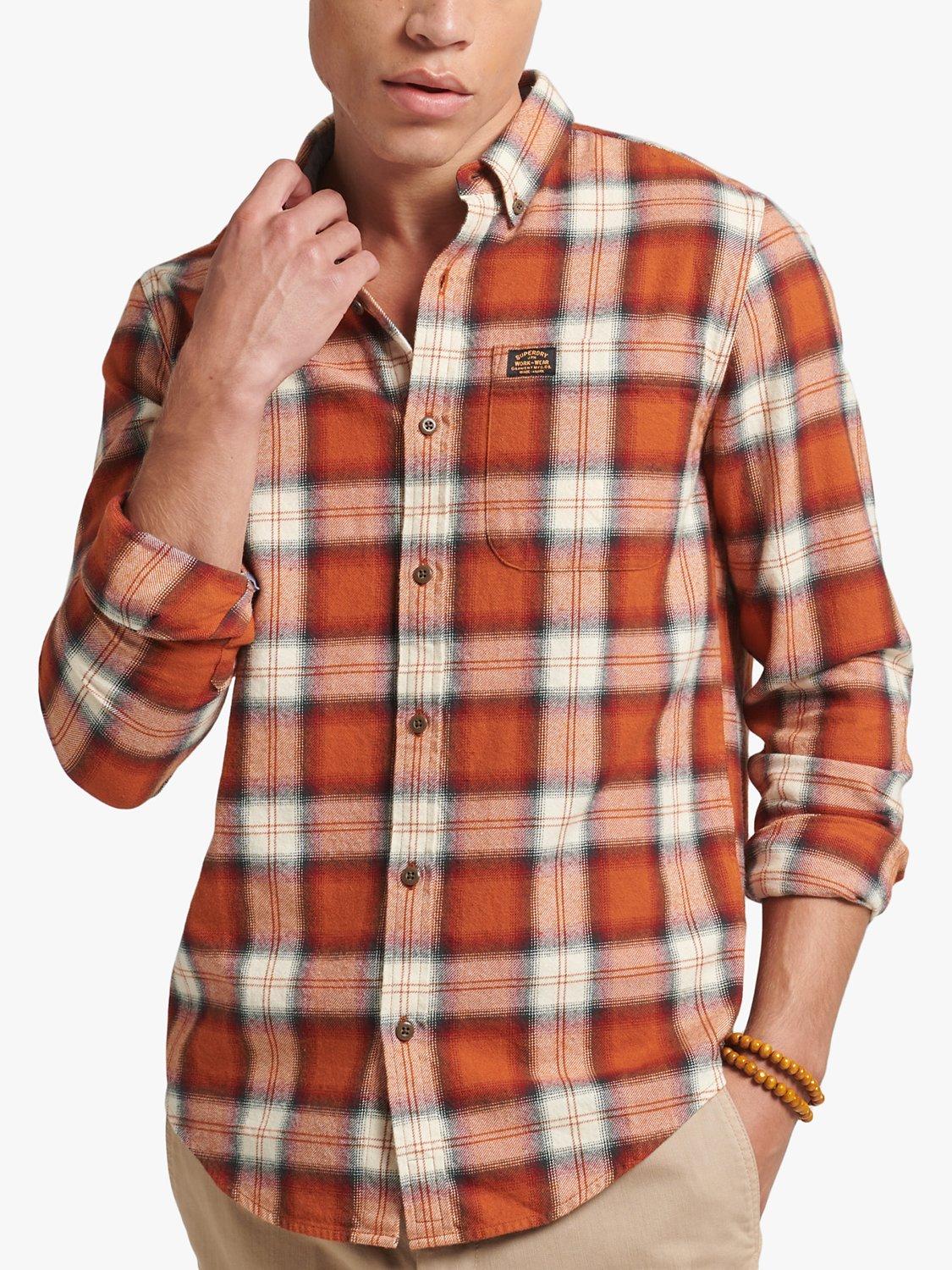 Superdry Organic Cotton Vintage Lumberjack Shirt, Rodrick Check Rusty, XXXL